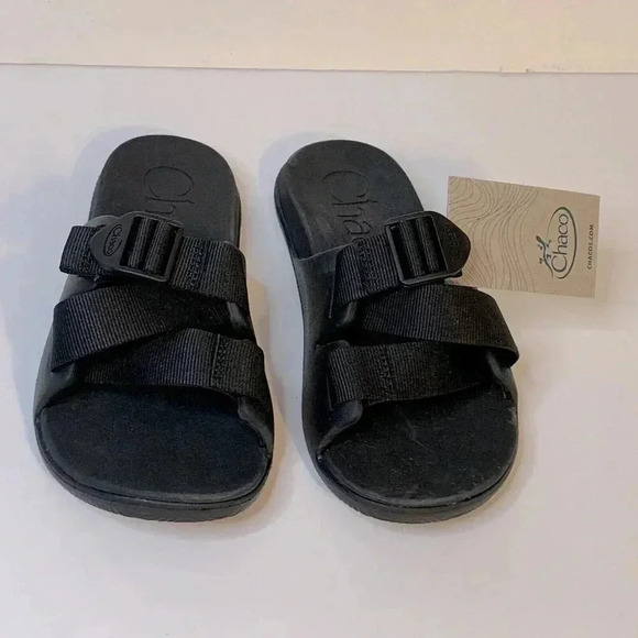 Brand New Chaco Chillos Black Slide Sandal Women’s‎ Size 5 NEW Adjustable Straps - Picture 1 of 6